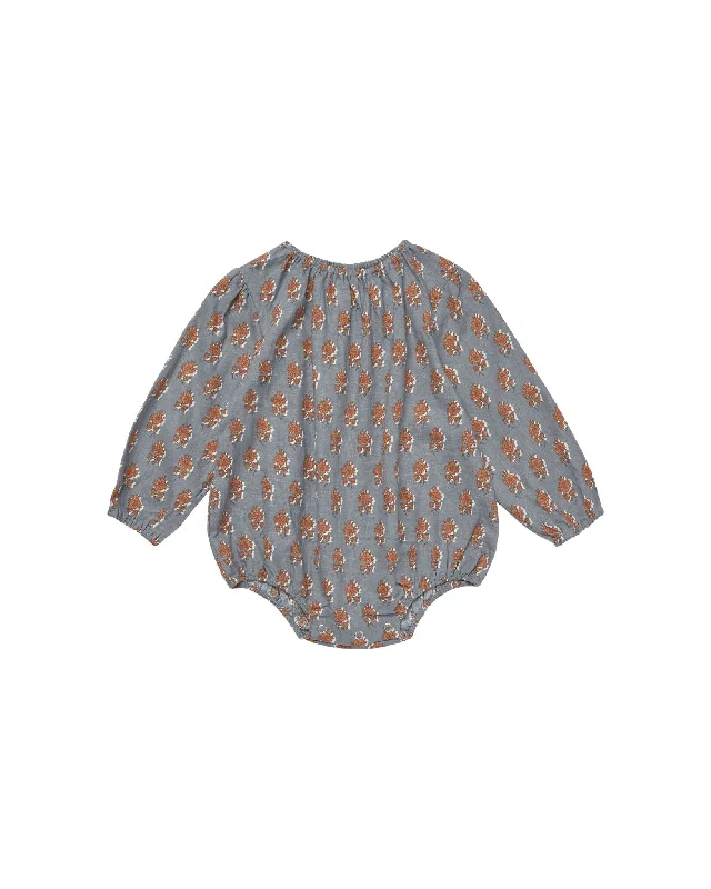 Women's Long - Length One - Pieces in Gray with Asymmetric Hem for a Contemporary and Fashionable LookBonnie Romper - Blue Floral Women's Long - Length One - Pieces in Gray with Asymmetric Hem for a Contemporary and Fashionable LookBonnie Romper - Blue Floral