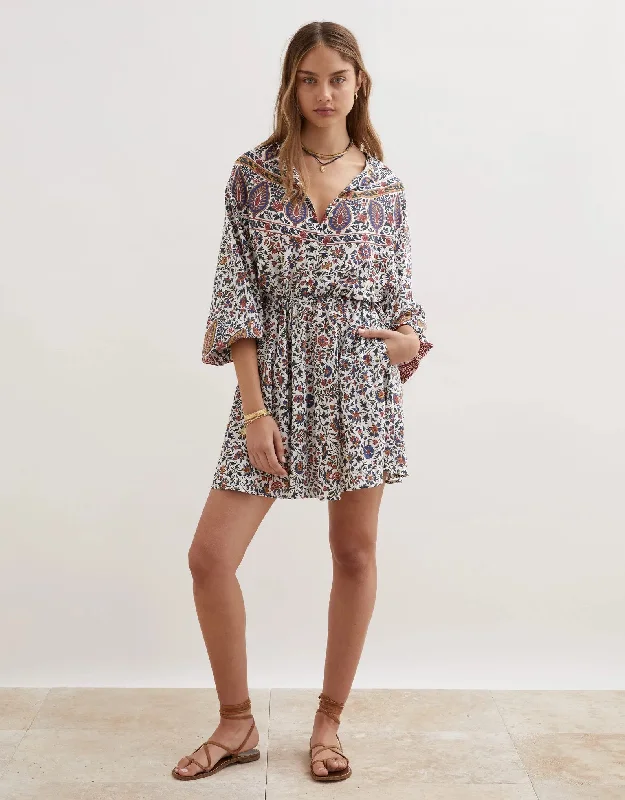 Vintage - inspired cover ups for a retro beach styleVerbena Collar Short Dress