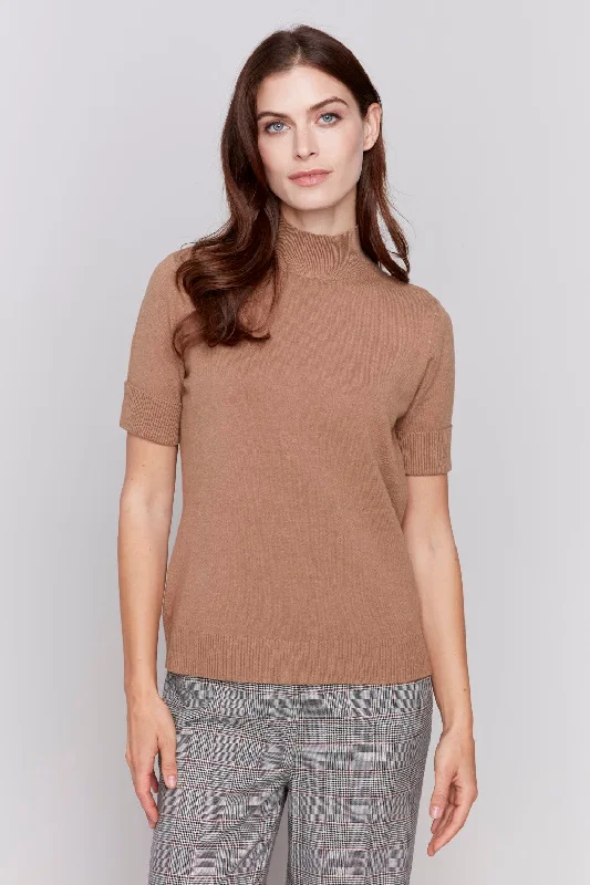 Petite - fit cropped linen cover ups for a breezy summer strollCharlie B Sweater C2677-464A-510 Truffle Petite - fit cropped linen cover ups for a breezy summer strollCharlie B Sweater C2677-464A-510 Truffle