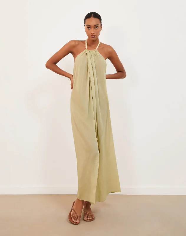 Vintage - inspired cover ups for a retro beach styleCloe Long Cover Up - Olivine