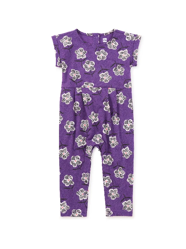 Women's Long - Length One - Pieces in Gray with Asymmetric Hem for a Contemporary and Fashionable LookCuff Sleeve Romper - Zebra Tissue Floral Women's Long - Length One - Pieces in Gray with Asymmetric Hem for a Contemporary and Fashionable LookCuff Sleeve Romper - Zebra Tissue Floral