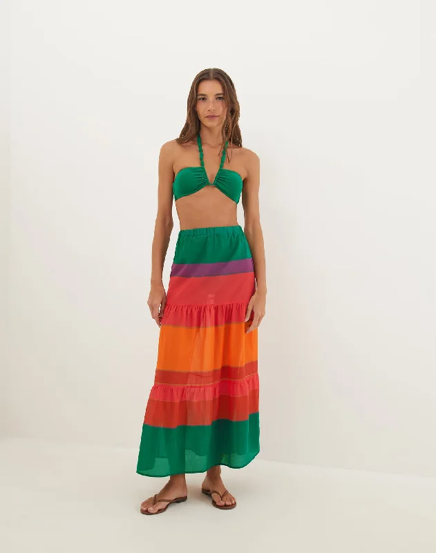 Button - down cover ups for a versatile and easy - to - wear optionHelen Long Skirt - Heatwave Button - down cover ups for a versatile and easy - to - wear optionHelen Long Skirt - Heatwave