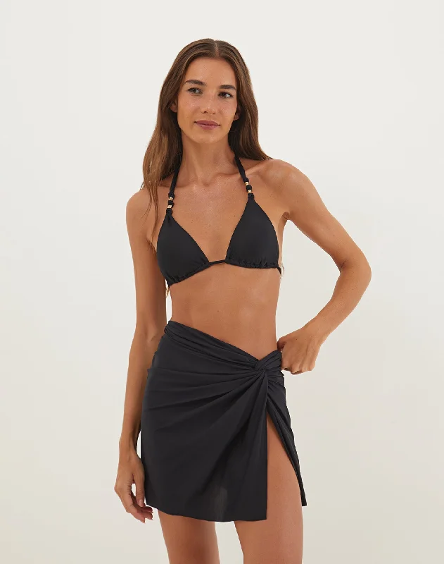 Nursing cover ups with discreet access for breastfeeding moms at the beachKaren Mini Pareo Skirt - Black Nursing cover ups with discreet access for breastfeeding moms at the beachKaren Mini Pareo Skirt - Black