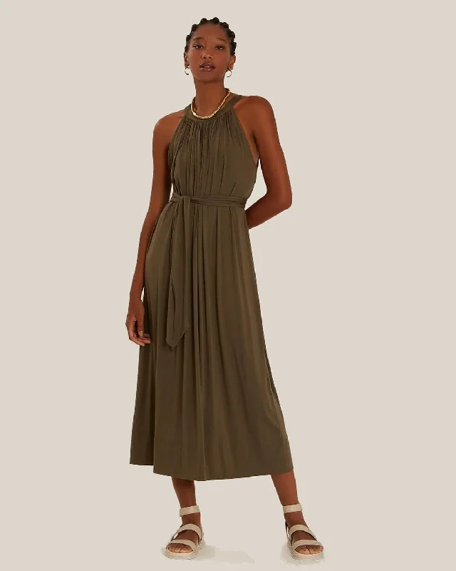 Metallic - thread cover ups for a sparkly beachside eventModal Midi Dress with Tie in Granite Metallic - thread cover ups for a sparkly beachside eventModal Midi Dress with Tie in Granite