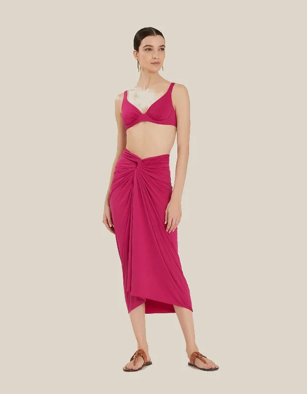 Ankle - length cover ups for a more covered - up and stylish beach lookSarong Cover Up Carmine Ankle - length cover ups for a more covered - up and stylish beach lookSarong Cover Up Carmine