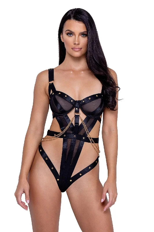 Thermal Bodysuits for Extra Warmth in WinterStudded Teddy With Chain Accents