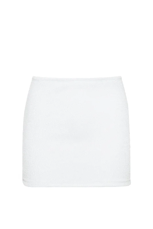 Metallic - thread cover ups for a sparkly beachside eventMILLIE MINI SKIRT - IVORY CRINKLE Metallic - thread cover ups for a sparkly beachside eventMILLIE MINI SKIRT - IVORY CRINKLE