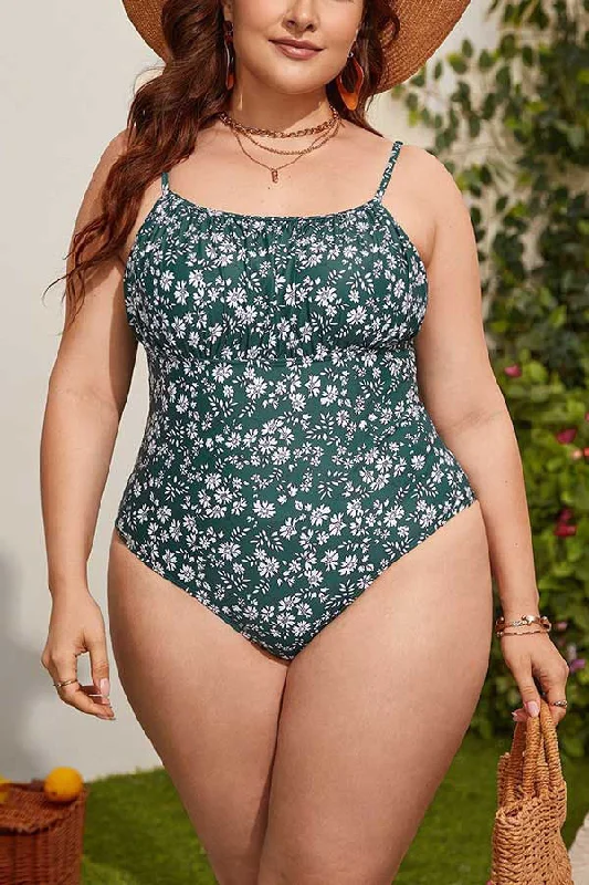 Women's Metallic One - Pieces in Silver for a Shiny and Eye - Catching Night OutfitPlus Size Floral Print Ruching One Piece Swimsuit Women's Metallic One - Pieces in Silver for a Shiny and Eye - Catching Night OutfitPlus Size Floral Print Ruching One Piece Swimsuit