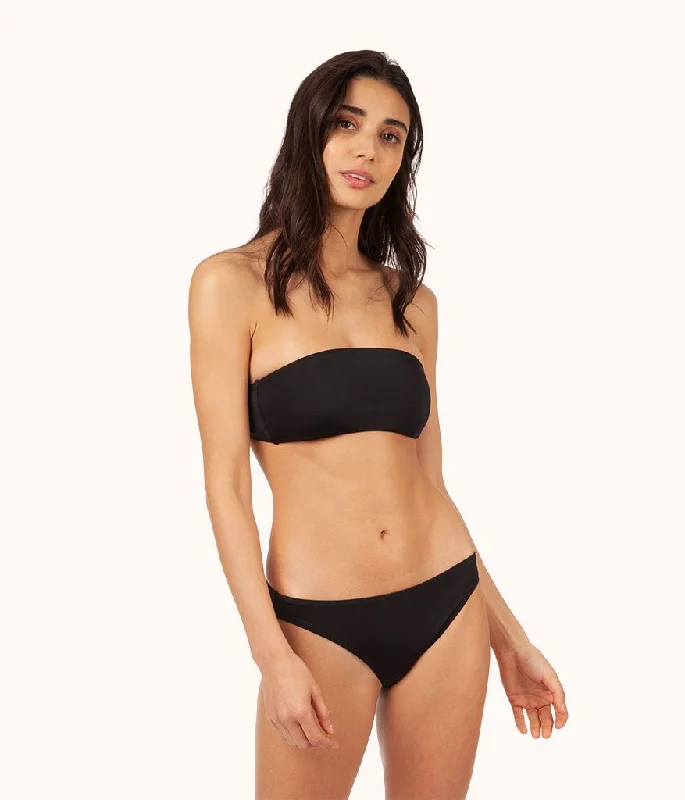 Plus Size Women's Adjustable - Strap Swim Tops in Burgundy for a Custom FitThe Bandeau: Jet Black Plus Size Women's Adjustable - Strap Swim Tops in Burgundy for a Custom FitThe Bandeau: Jet Black