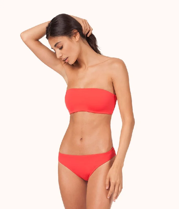 Women's Wireless Sports Swim Tops in Gray for Comfort during Water WorkoutsThe Bandeau: Tomato Red